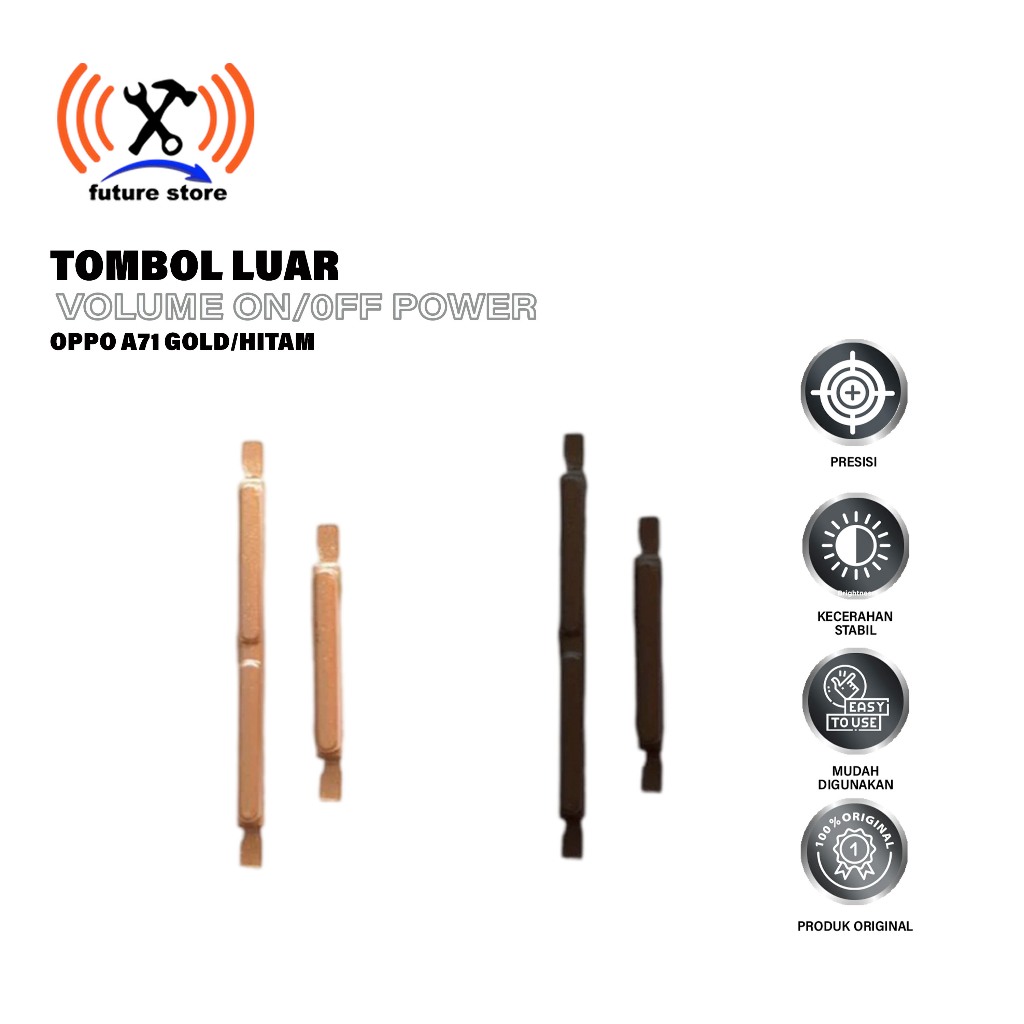 TOMBOL LUAR POWER ON/OFF VOLUME UNTUK HP OPPO A71 GOLD/HITAM