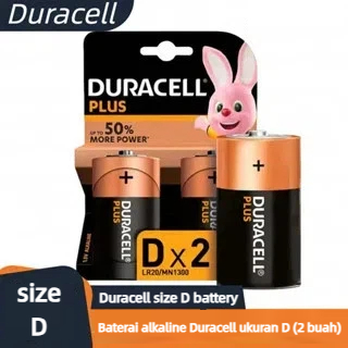 Baterai alkaline Duracell ukuran D (2 buah)