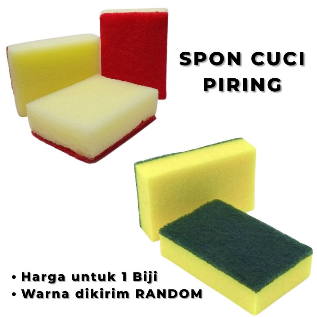 spon cuci piring 2 sisi | spon cuci piring lembut dan kasar | spon cuci piring lapisan hijau dan kun