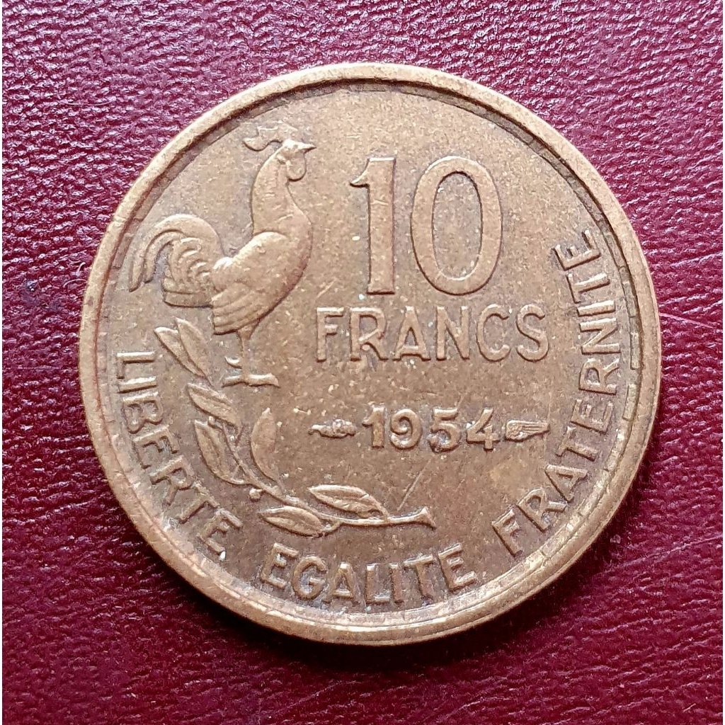 Koin 10 Francs 1954 Francis Keydate Rare Langka
