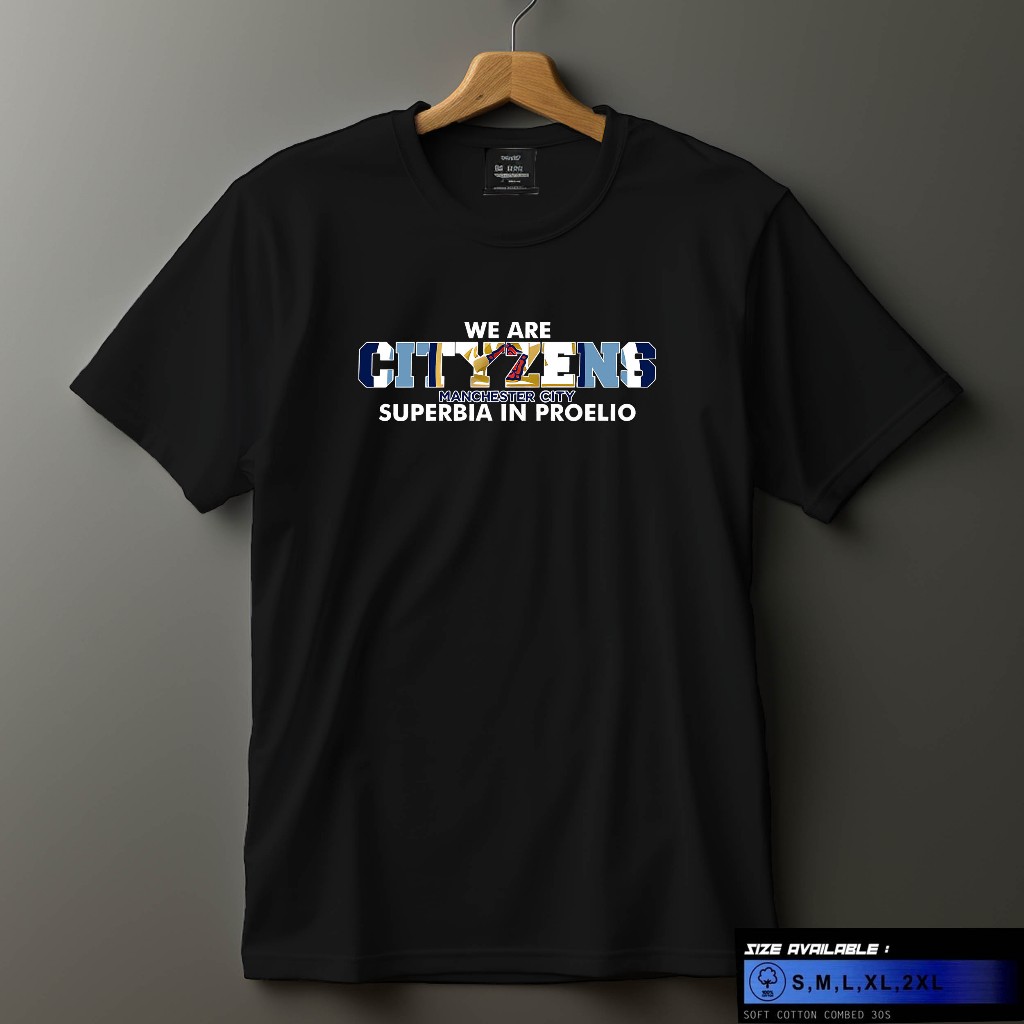 Kaos Bola MANCHESTER CITY CITYZENS Premium Classic T-Shirt | Kaos Man City | Kaos Cityzens