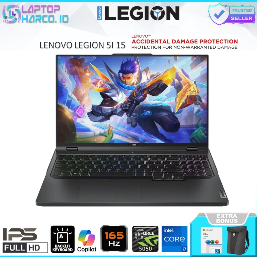 LAPTOP GAMING | Lenovo Legion 5i 15 Intel i7 14700HX 24GB 1TB RTX5050-8GB 15" WQXGA OLED 165Hz RGB W