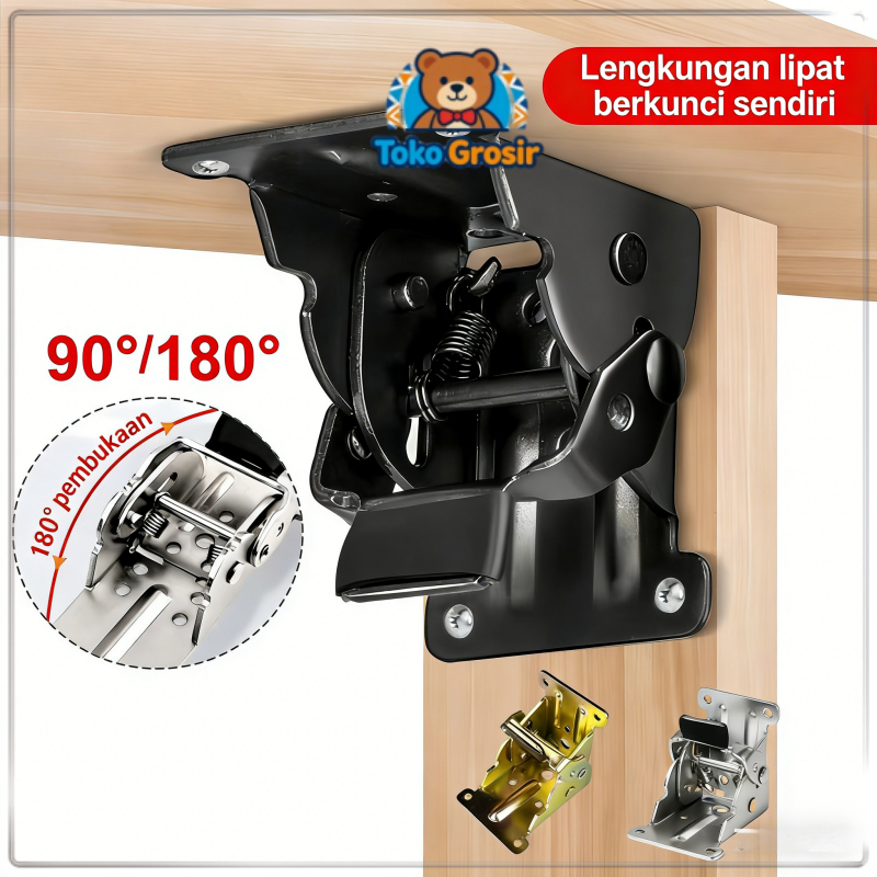 Aksesoris Perangkat Keras Engsel Lipat Kunci Otomatis 90°/180°/untuk Meja Kursi Perabotan/Modifikasi