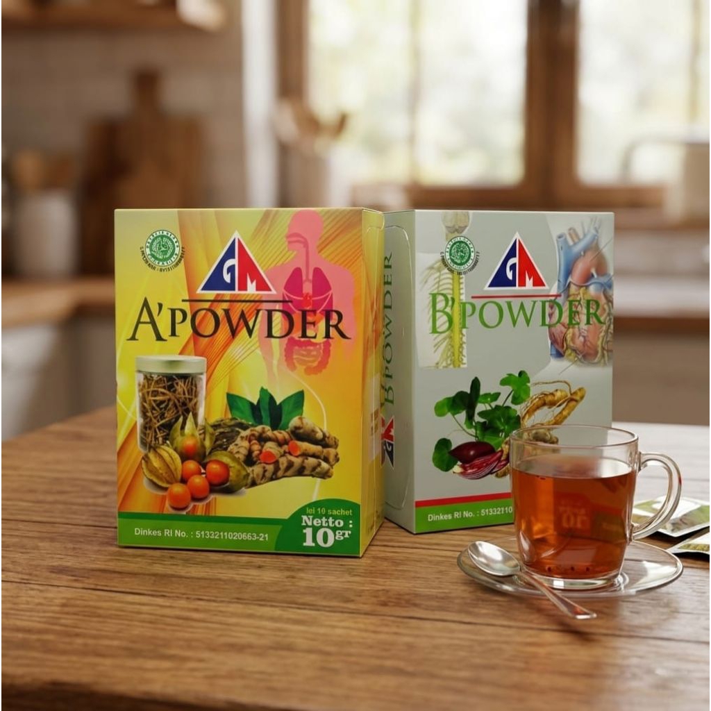 a.powder&b.powder GM/paket herbal gusmus  isi 2 box a.&b.powder
