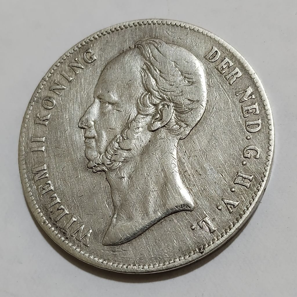 koin Silver Willem 2/ll 2,5 Gulden Koin perak