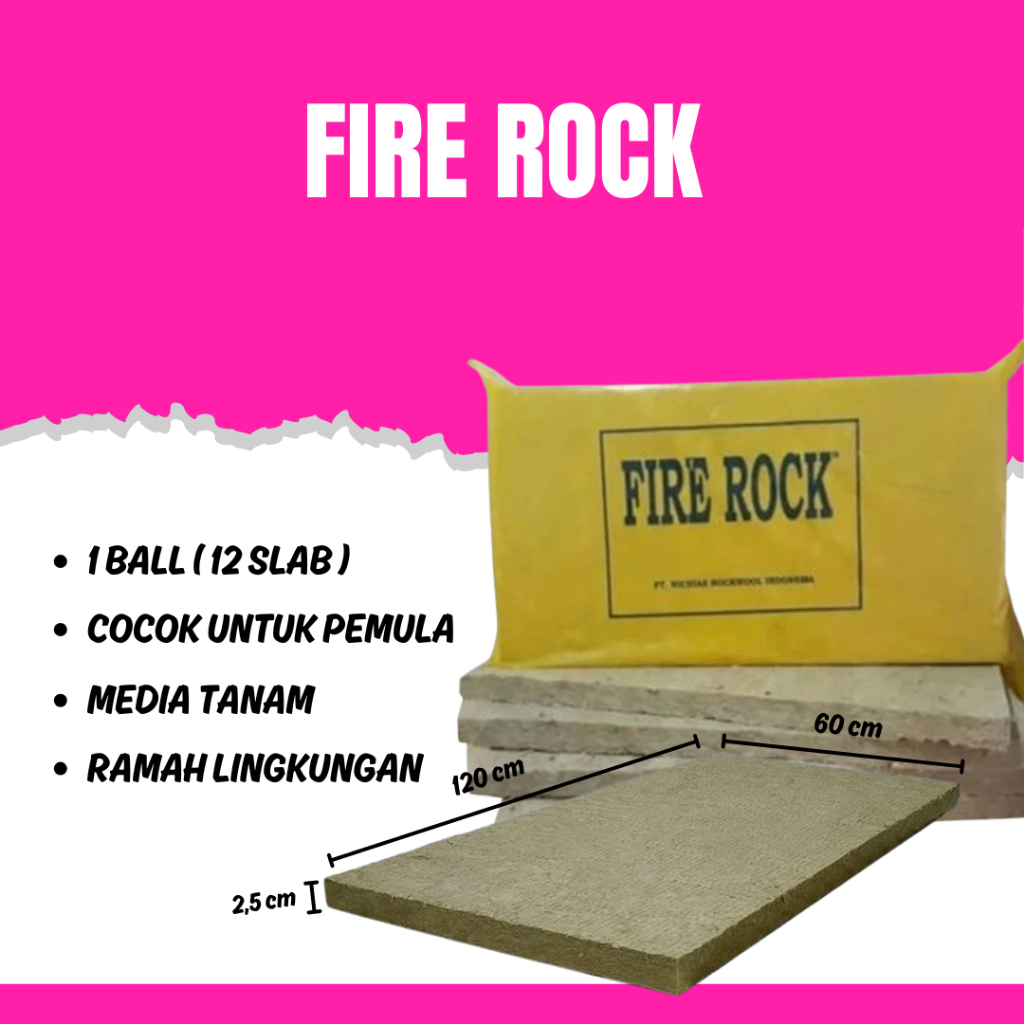 ROCKWOOL FIRE ROCK MEDIA TANAM /  PEREDAM SUARA / PEREDAM PANAS