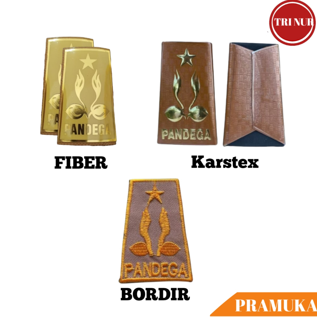Sepasang Evolet TKU Pramuka Pandega Bordir / TKU Evolet Pramuka Bordir Fiber Logam Karstex / Evolet 