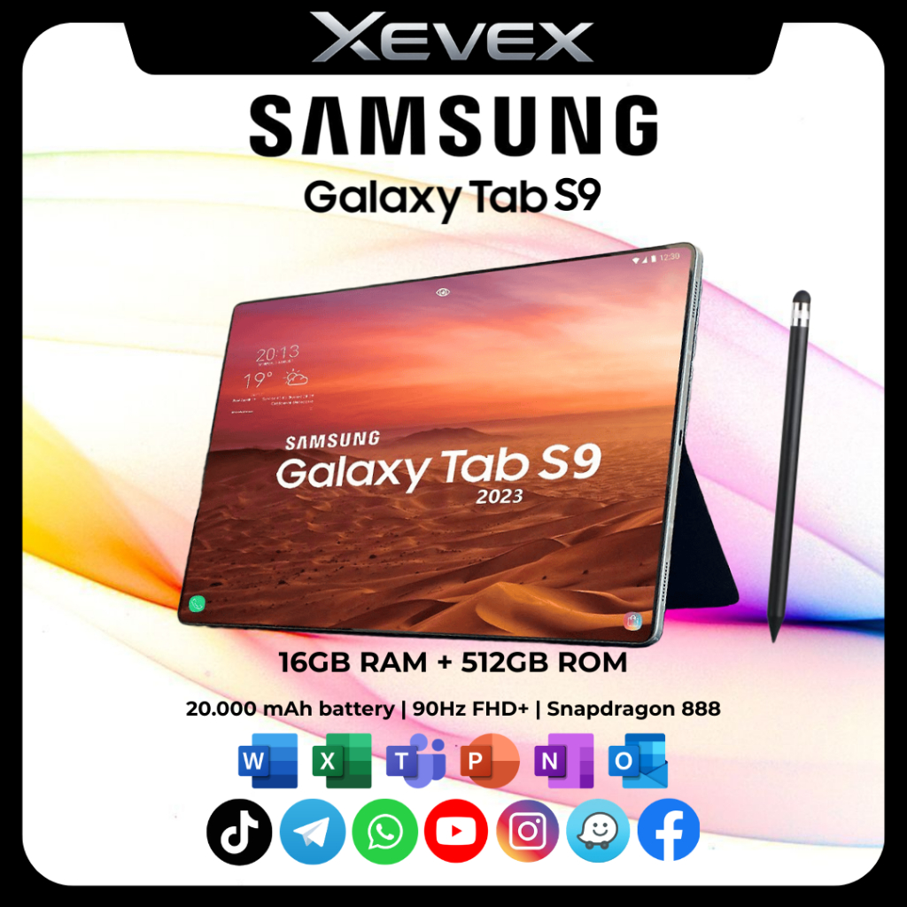 Samsung Galaxy Tab S9 16GB RAM 512GB ROM 20.000mAh Snapdragon 888