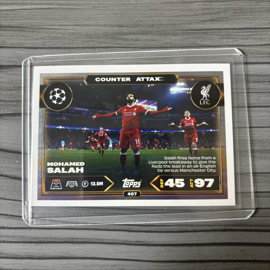 Kartu Bola Mo Salah Counter Attax Topps Match Attax 2025 2026 Liverpool