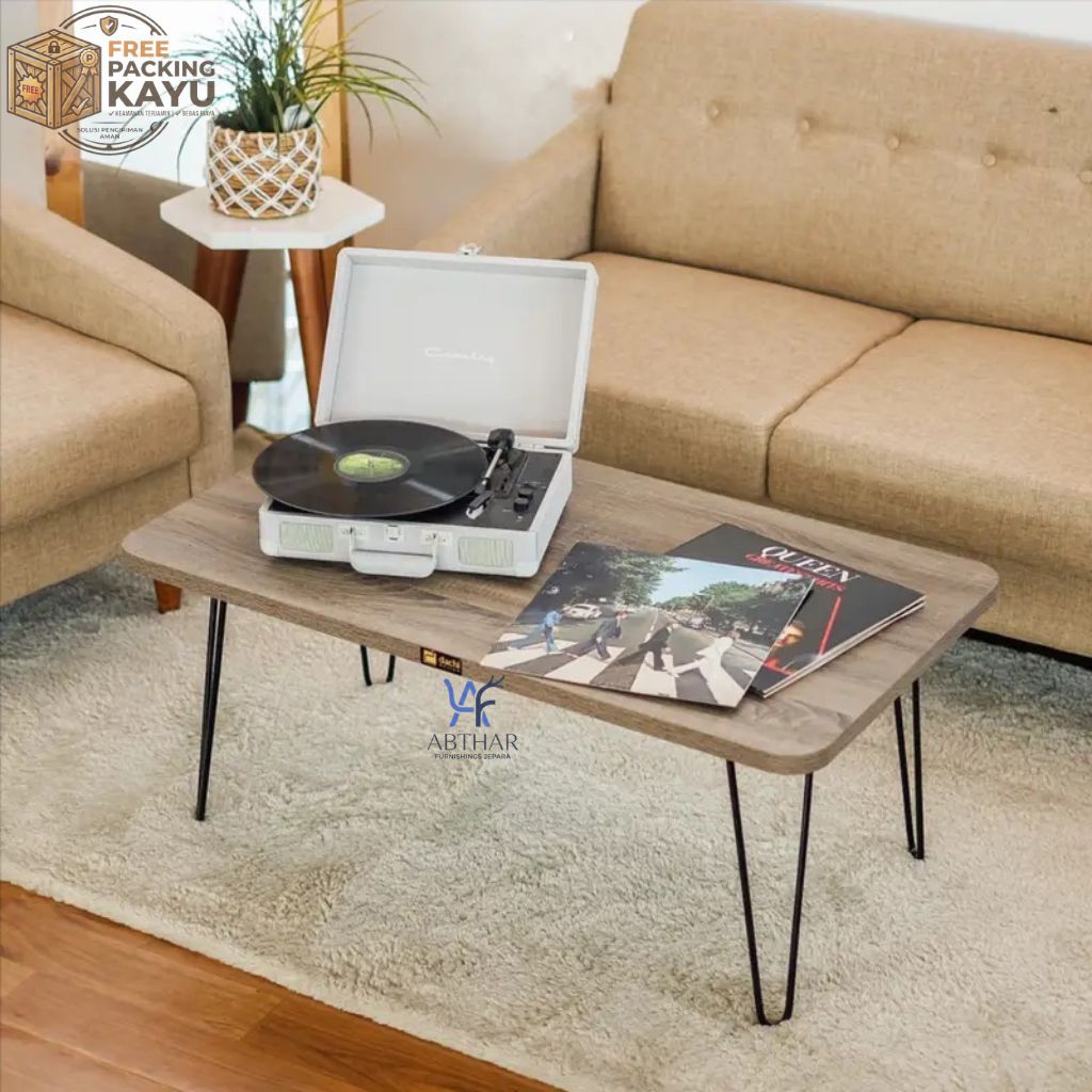 Meja tamu coffe table kaki besi minimalis