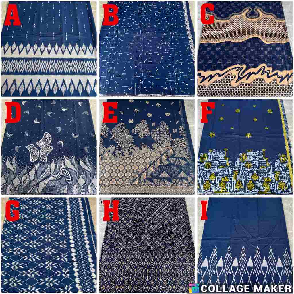 KAIN BATIK ELEGAN KAIN BATIK HALUS KAIN BAKAL SOGAN WARNA DASAR BIRU / NAVY 002 BAHAN BATIK SERIAN W