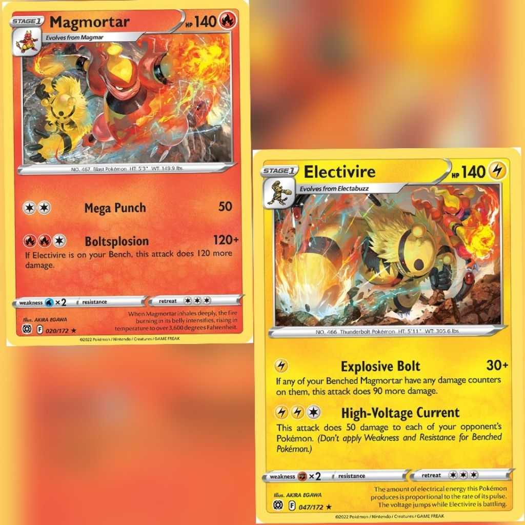 Tcg Set Pokemon Magmortar & Electivire Common 2021 BS