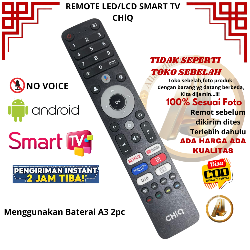 Remot TV CHiQ SMART TV Android tv Remote LED CHiQ Google TV