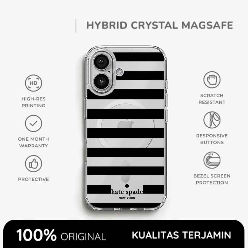 Casing iPhone Kate Spade Case Donato Dozzy Clear Magsafe Softcase Anti Shock Style 17 16 15 14 13 12