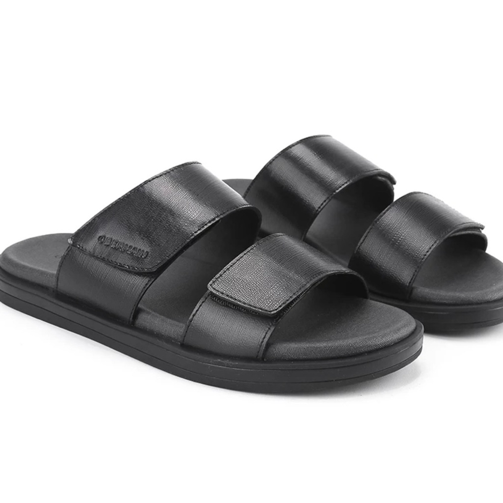 Sandal Slide Pria Obermain Original - Leather - Eaglou
