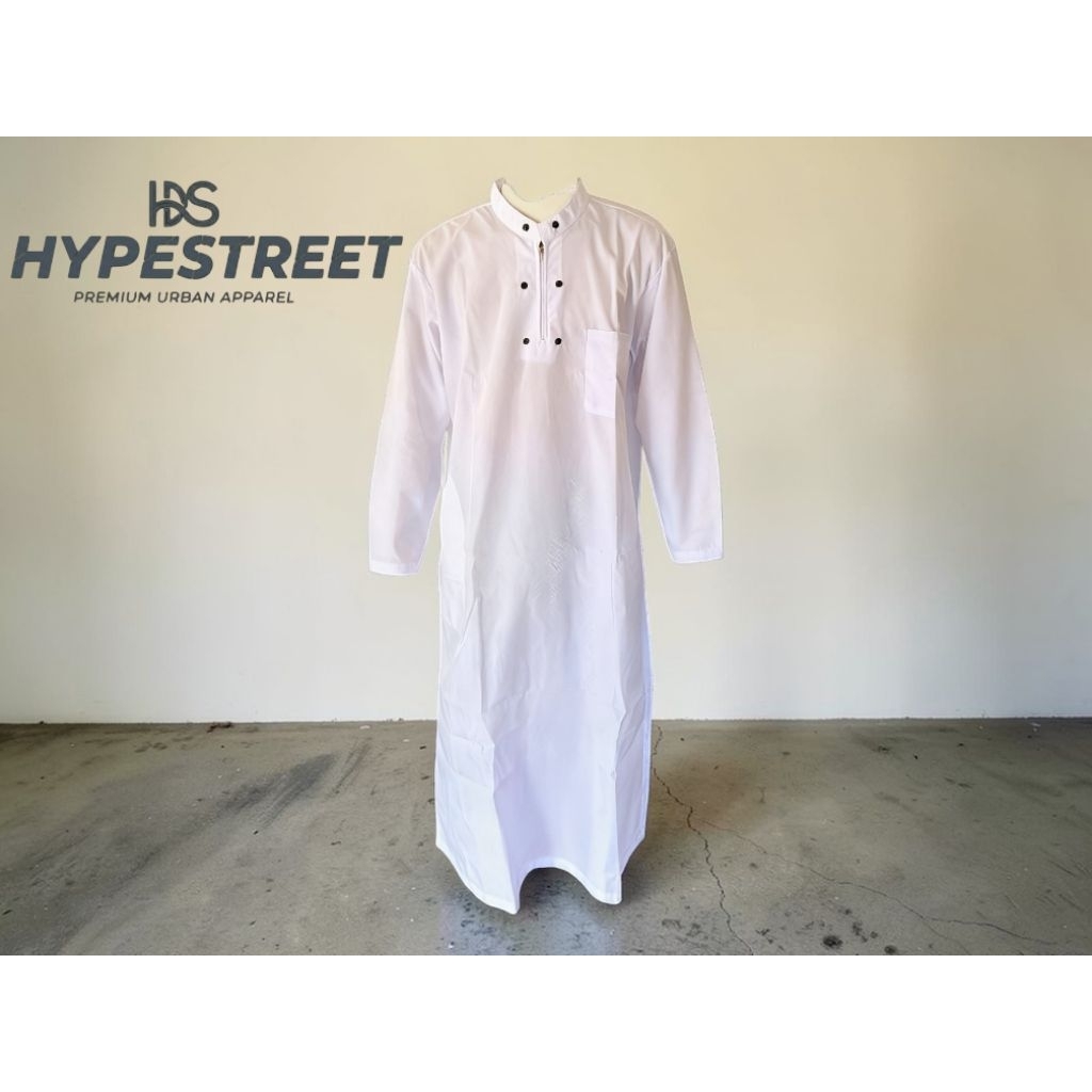 Jubah Muslim Pria SlimFit Basic Putih