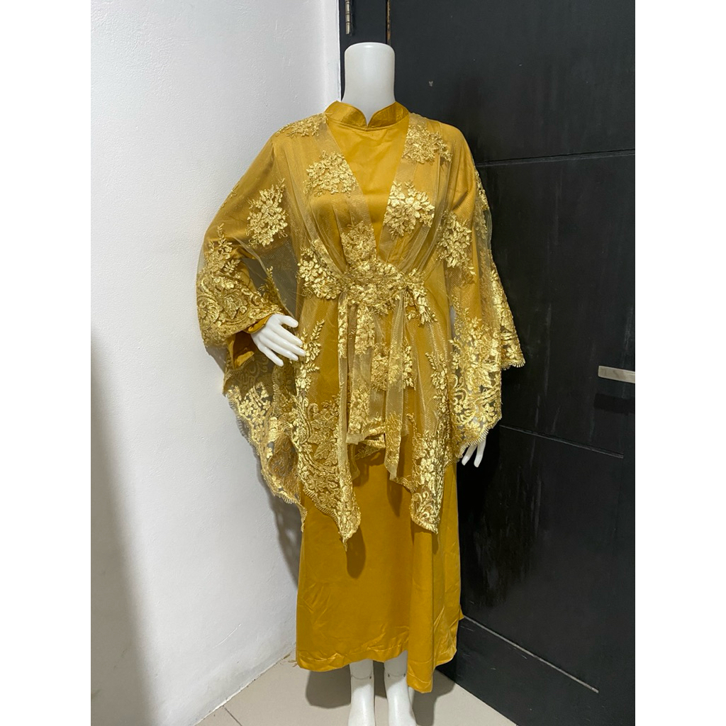 KOLPRI - Gamis kebaya kondangan bridesmaid brukat gold