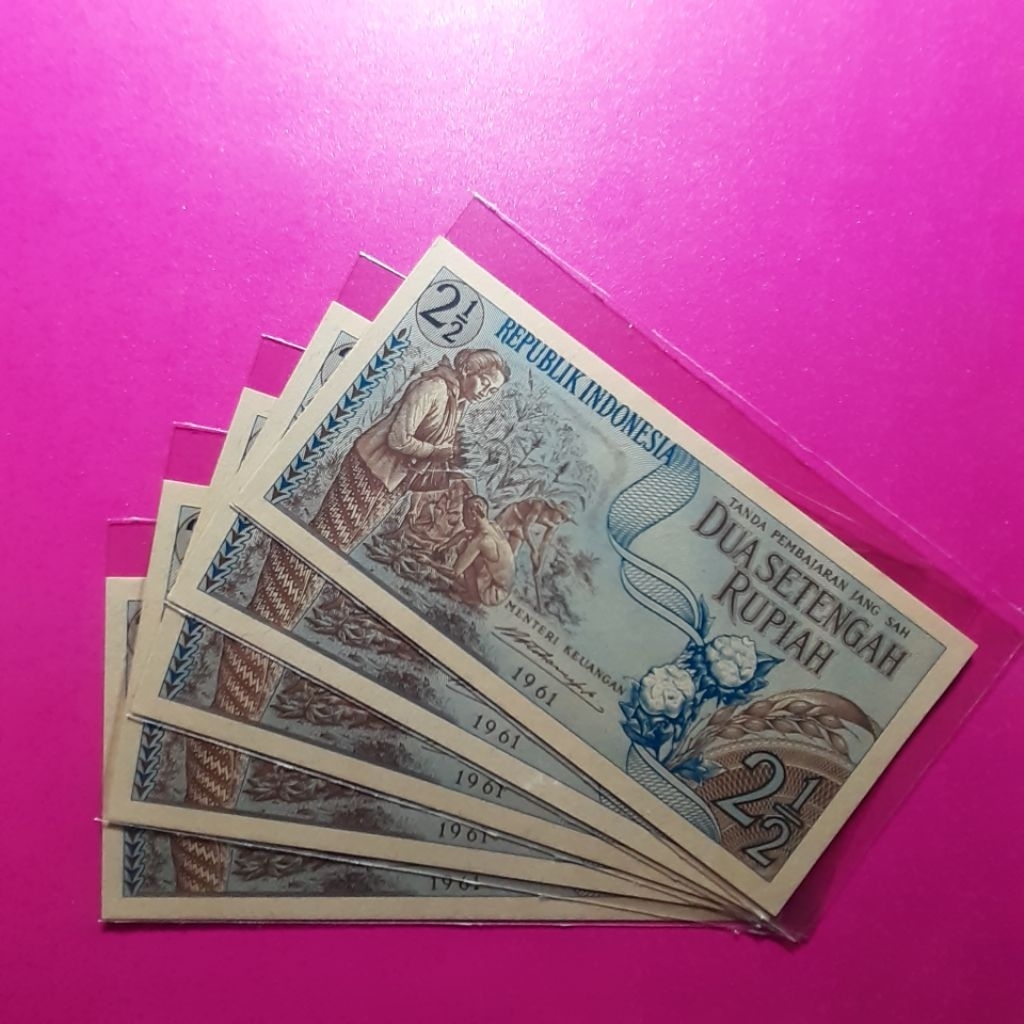 uang kuno 2.5 rupiah sandang pangan 1961