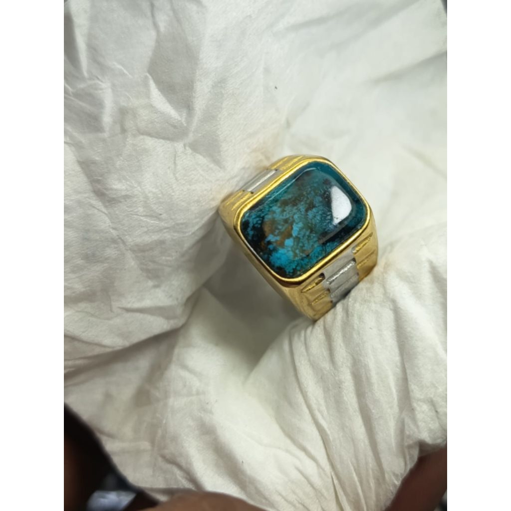 Batu akik natural BACAN DOKO majiko serat kura antik kotak sz 8