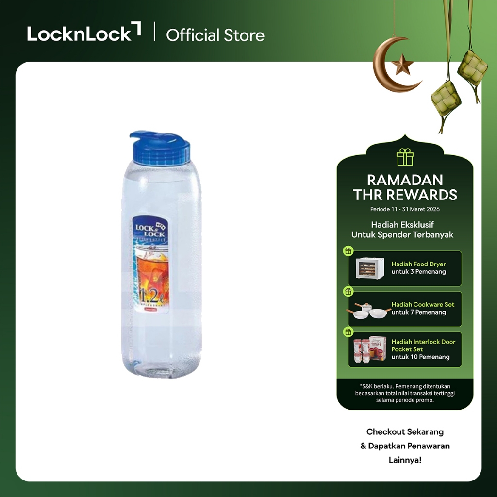 LocknLock Botol Minum/Botol Air Minum Kulkas 1.2L - HAP730