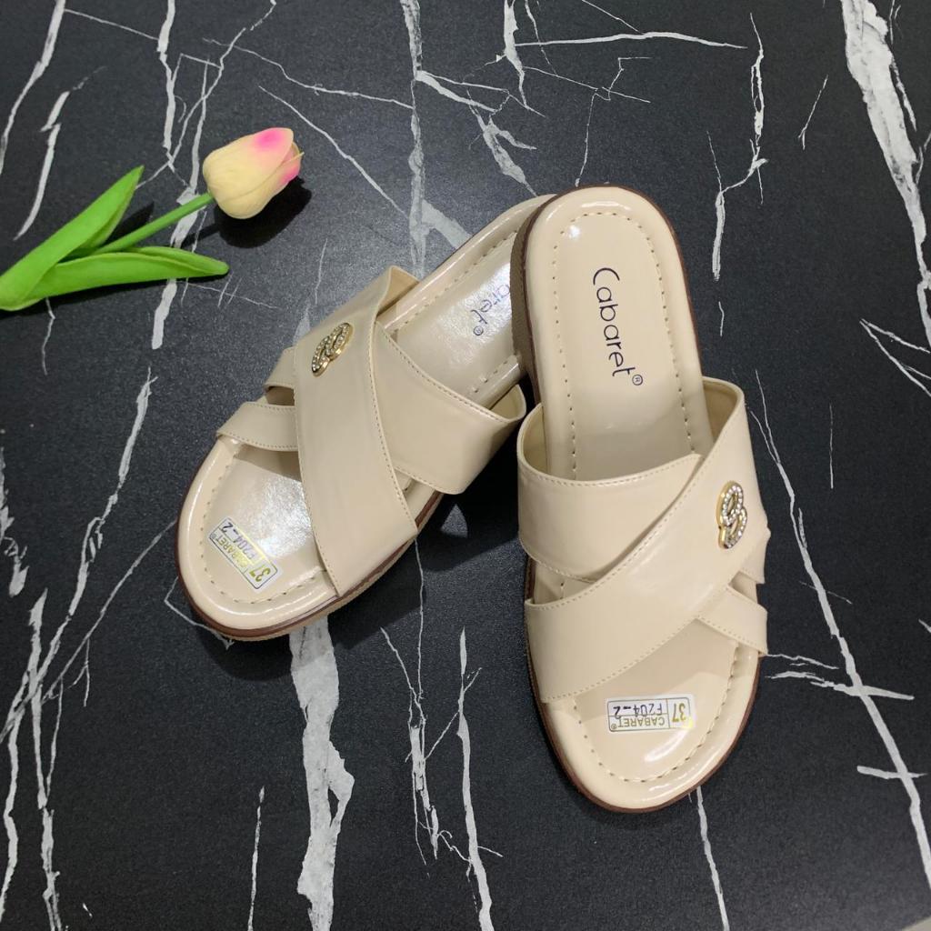 Melbe. Sandal wanita cabaret silang Terbaru
