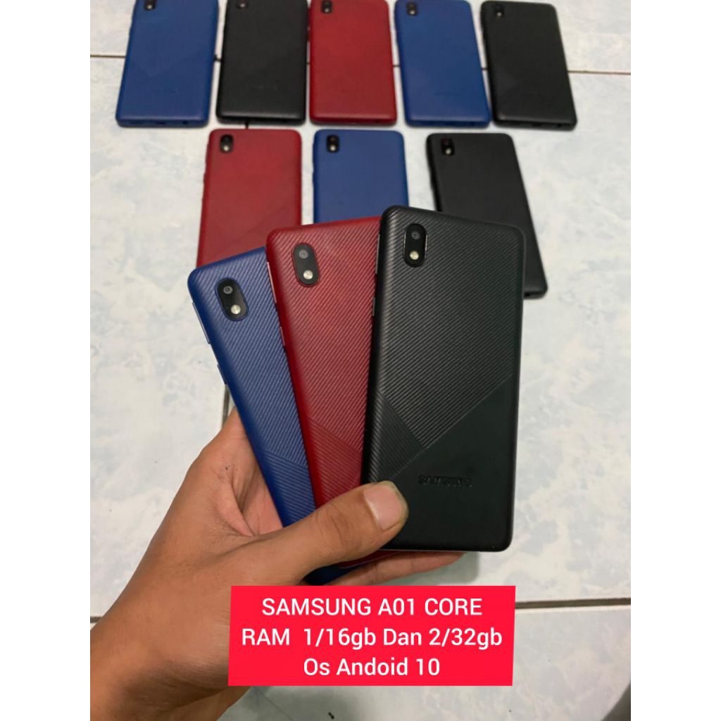 SAMSUNG A01 CORE 2/32gb 4G bisa yutub SECOND LIKE NEW Os android 10 no minus tinggal pakai bergarans