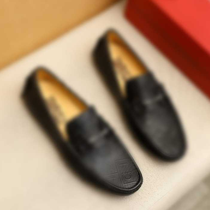 sepatu loafer pria mirror quality shoes hitam mewah
