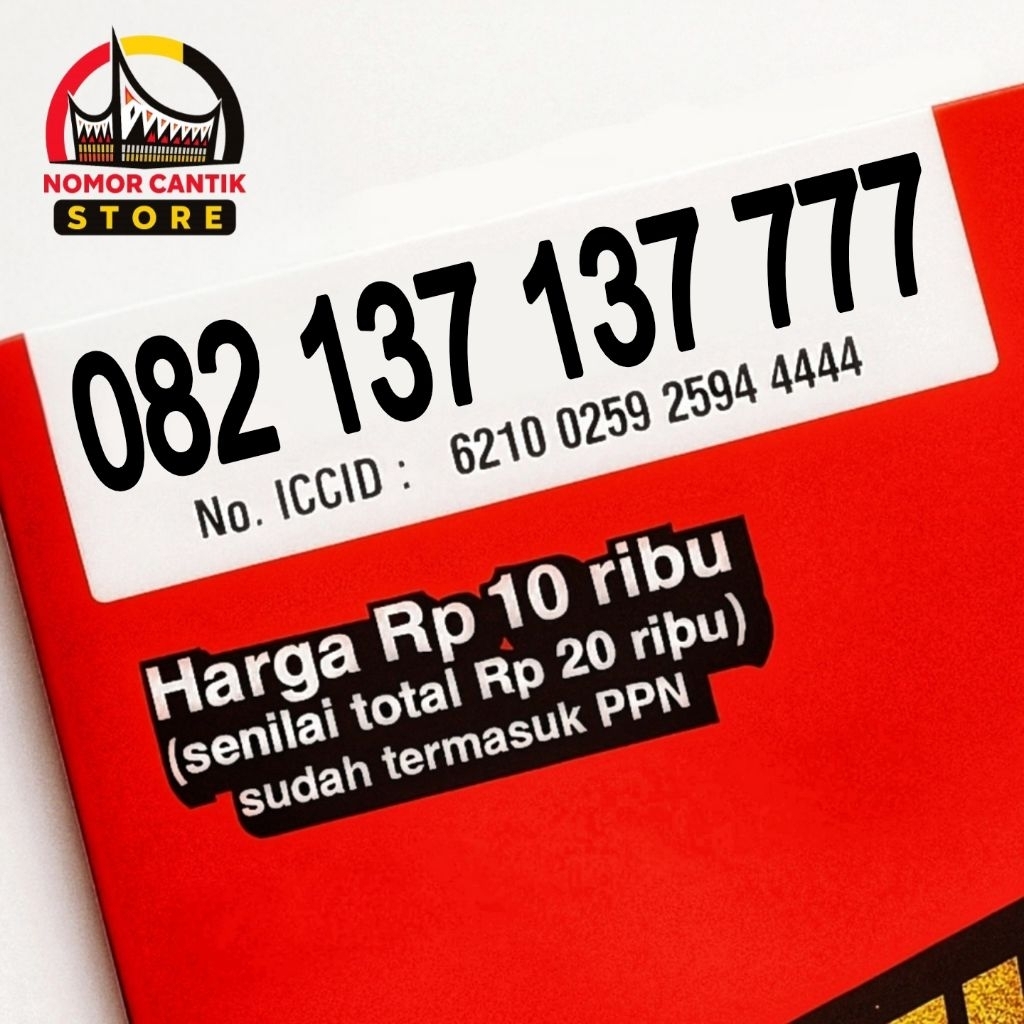 Kartu perdana Nomor Cantik Telkomsel Simpati 137 137 7777 kwarted 7