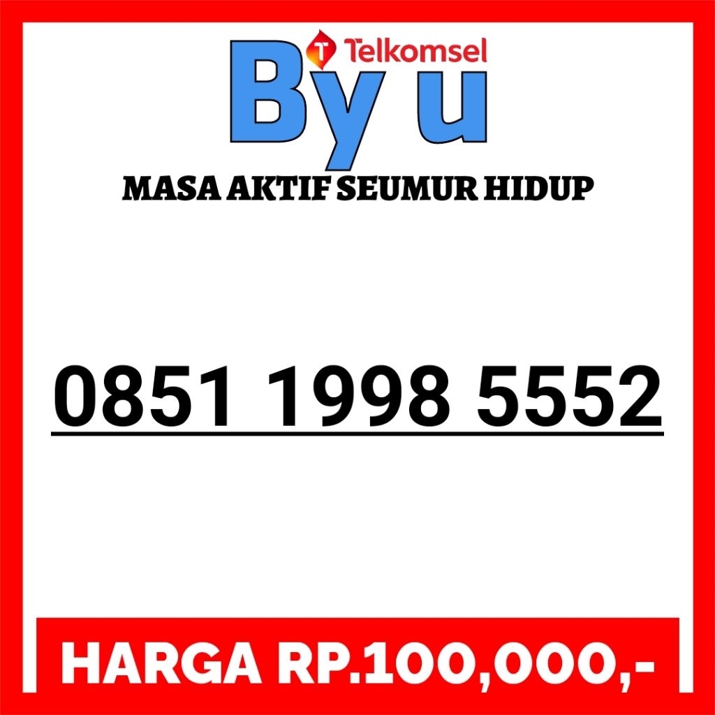 Kartu Perdana Nomor Cantik Telkomsel BY U
