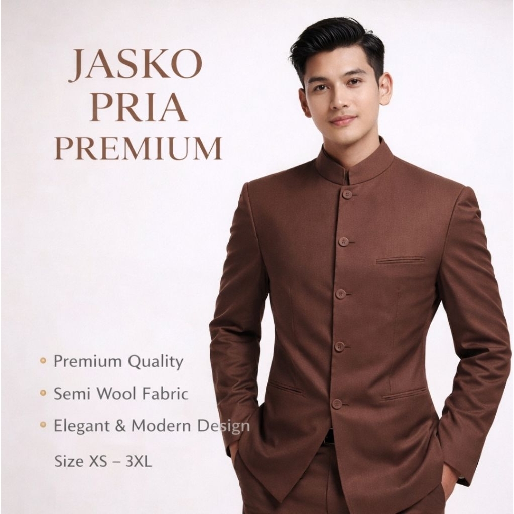 Jasko Pria Premium Beskap Modern Elegan Jas Koko Formal Wedding Pesta Exclusive