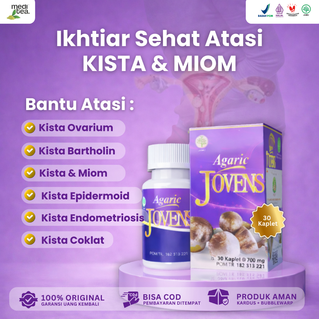 AGARIC Jovens - Obat Herbal Kista Miom Kanker Tumor Jamur Dewa - 30 Kaplet