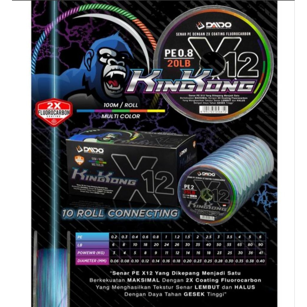 Senar Pancing PE DAIDO KINGKONG X12