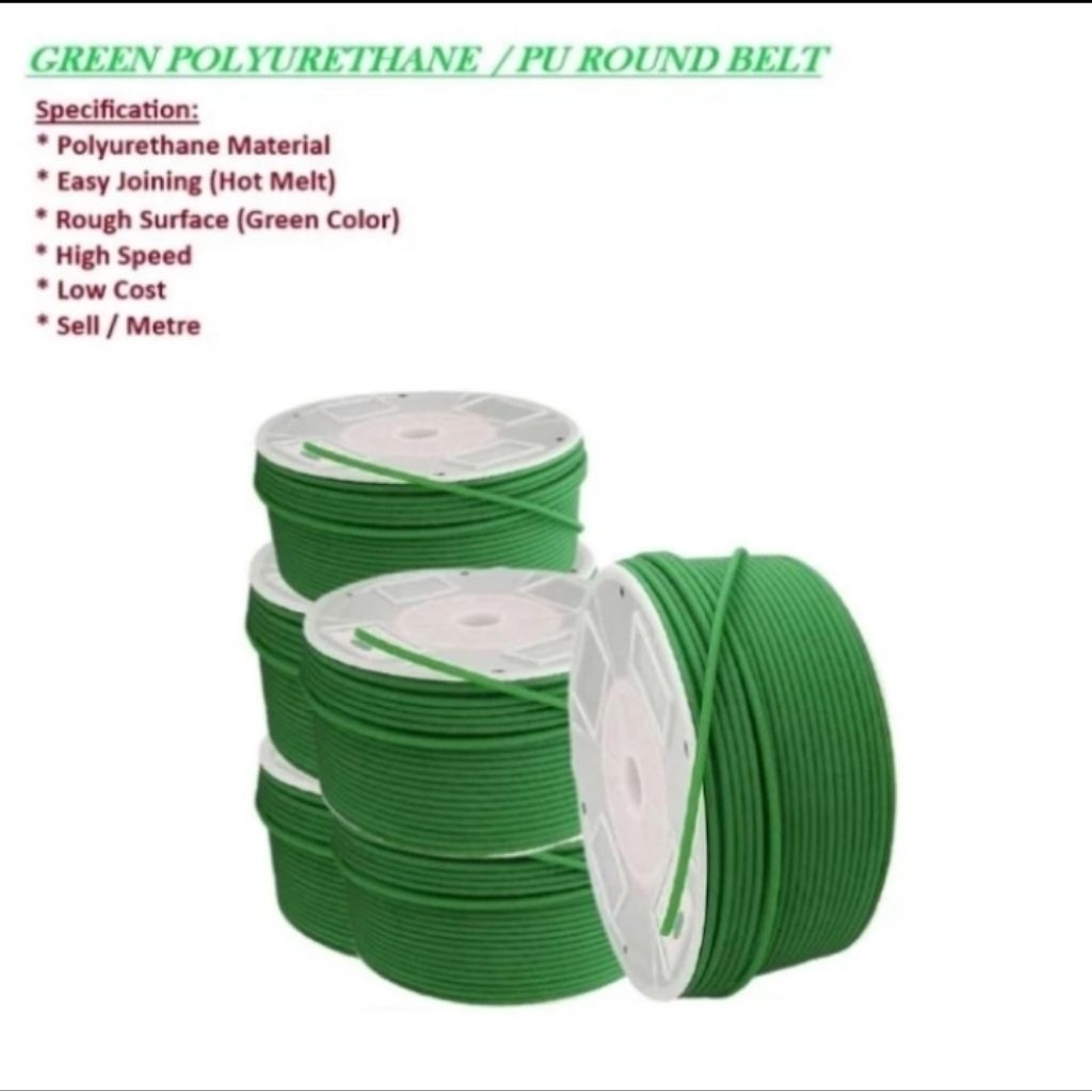 Polyurethane Conveyor Belt / Karet PU Round Belt 15mm ( rollan )