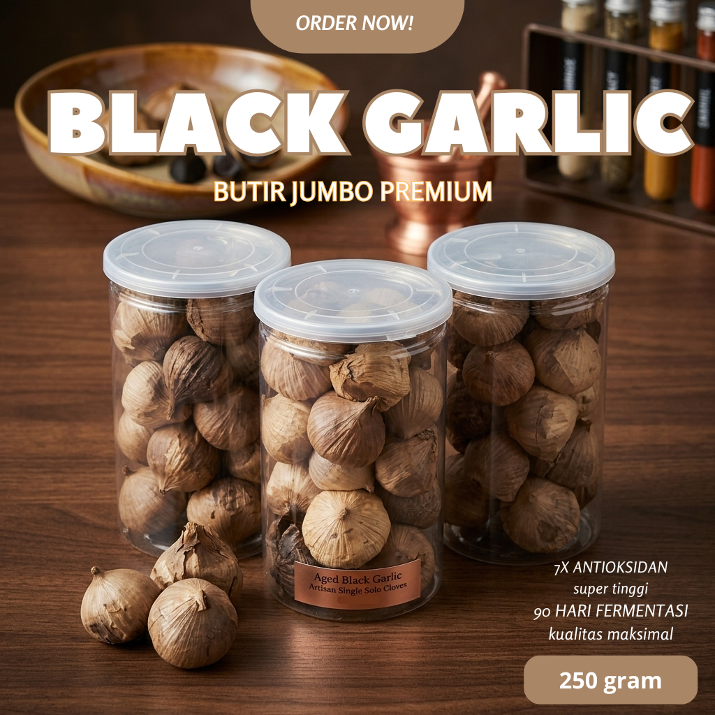 Black Garlic Bawang Lanang 250 gram Premium Jumbo Bawang Hitam Impor