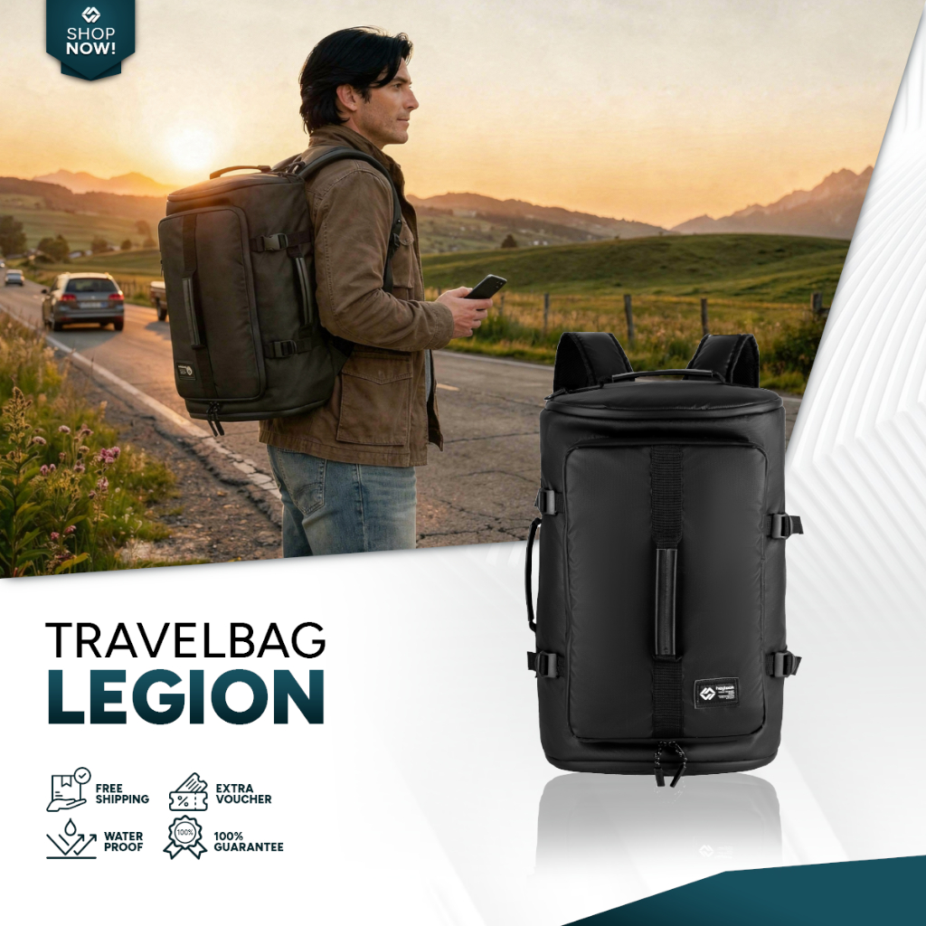 HEYLOOK - Travel bag Pria LEGION TravelBag Tas Gym Duffle Bag Tas Fitnes Tas Futsal Tas Pulang Kampu