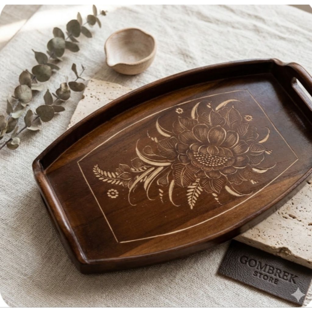 NAMPAN / BAKI KAYU JATI UKIR CUKIT