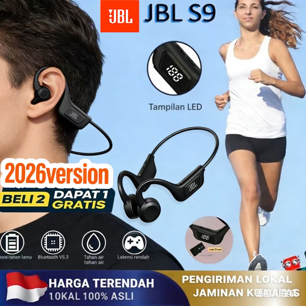 [Beli 2 dapat 3] JBL U9 Bone Conduction Earphone BT5.2 IPX8 Tahan Air 16GB Stereo Abu-Abu