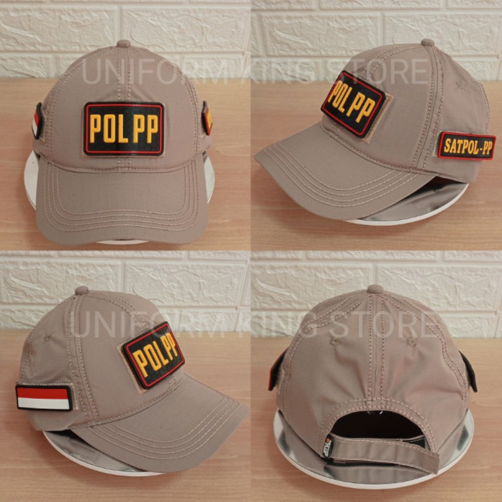 TOPI POL PP SATPOL PP KREM TACTICAL 3 PATCH RUBBER - TOPI POL PP KREM TACTICAL PEREKAT PATCH RUBBER 
