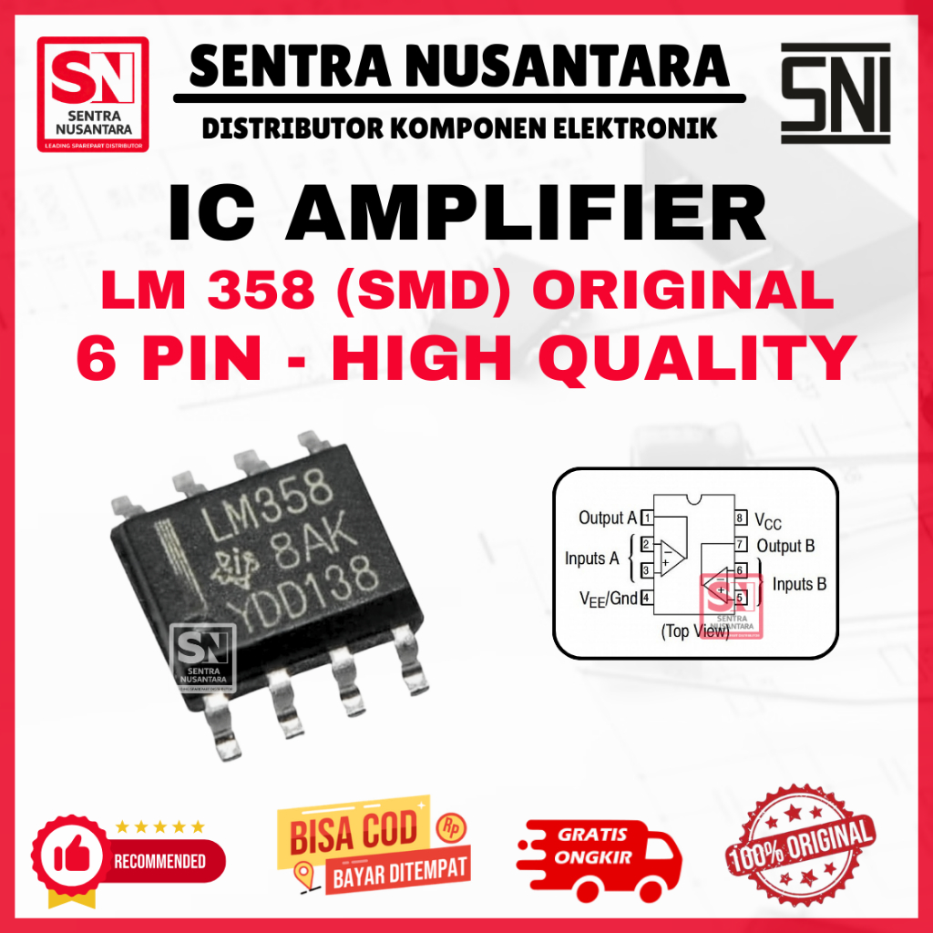 LM358P LM358N LM358 358 DIP8 DUAL Operational Amplifier IC DIP AH28 ORIGINAL | IC LM358N ASLI DIP-8 