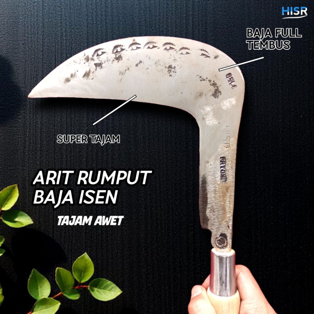 Arit rumput longok HISR Fatoni lumayan kecil Bahan baja isen full tembus super tajam