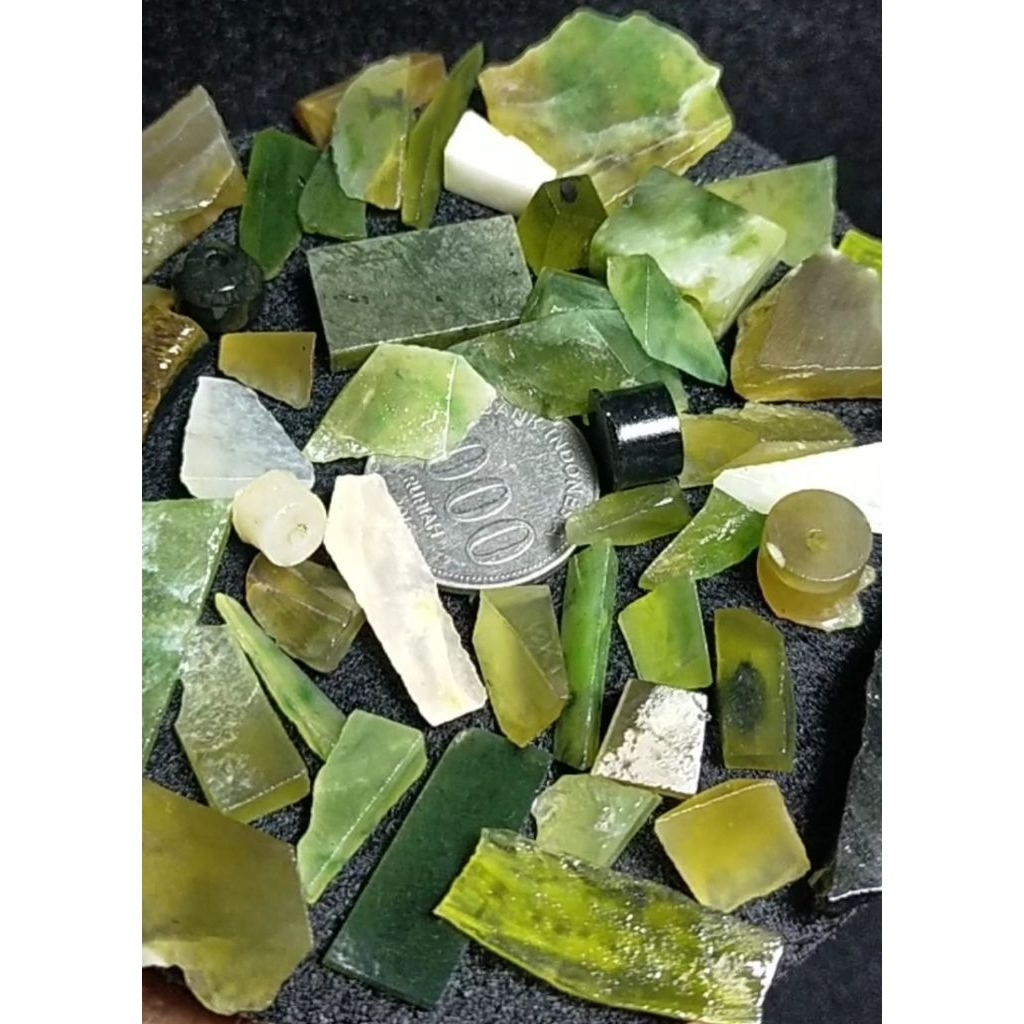 X27 - 50 Pcs - Batu Idocrase ACEH Potekan - Serpentine Lumut Ice Jade Solar Lumut Murah
