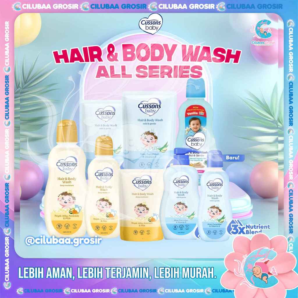 Cussons Baby Hair & Body Wash Mild Gentle & Deep Moisture Series || Sabun Mandi Bayi Kemasan Botol &