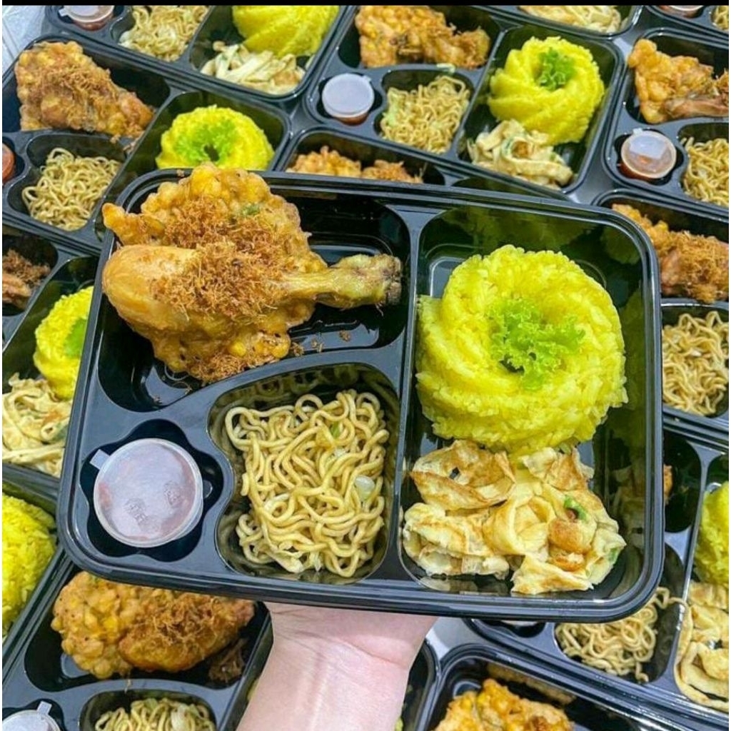 [50pc ] MIKA BENTO LUX | MIKA BENTO PET | Mika Bento Tray Kemasan Catering