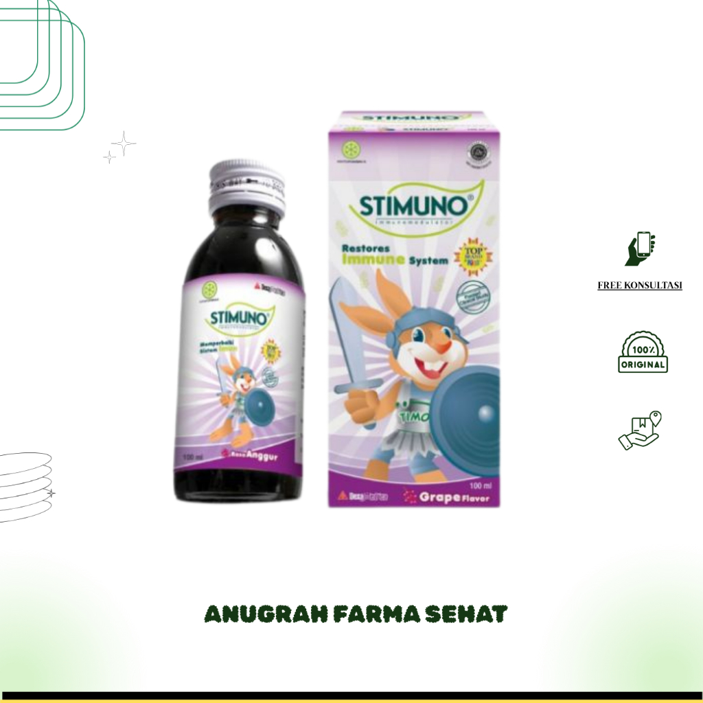 STIMUNO SYRUP RASA ANGGUR 60ML 100ML - Penambah Imun Anak