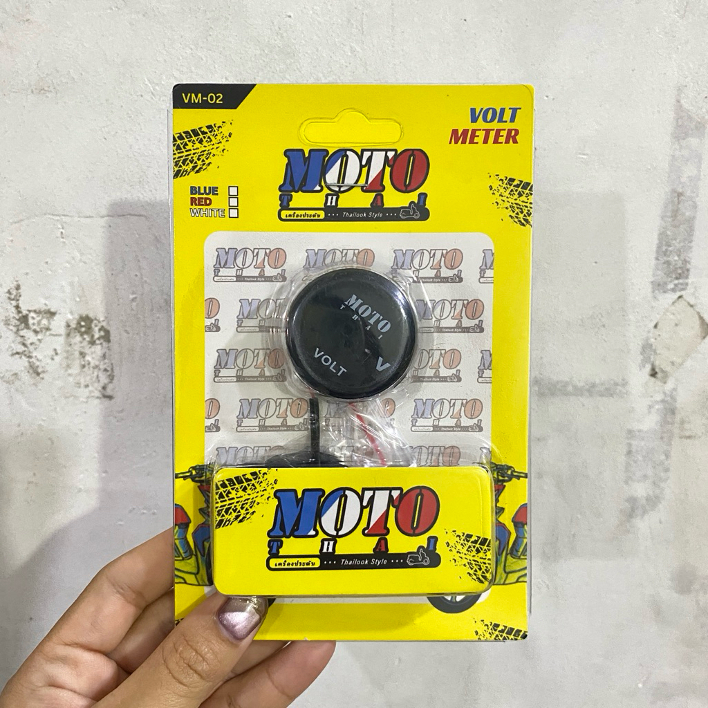 Voltmeter Digital Voltmeter bulat Pengukur Aki Bulat LED Universal Motor Ruby