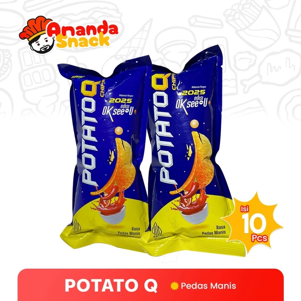 Potato Q Keripik Kentang Chips PotatoQ / PotatoQ 1 Pack isi 10 Pcs / Banyak Variant