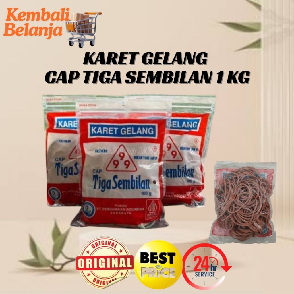 Karet Gelang Cap Tiga Sembilan 1 Kg/ Karet Gelang Murah/ Karet Gelang Serbaguna/ Karet Gelang 999