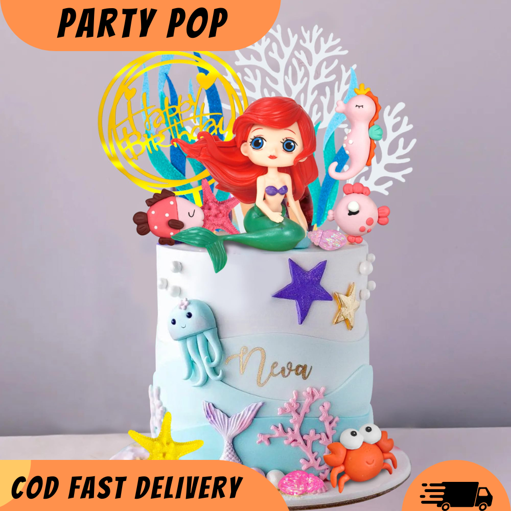 Cake Topper Karakter Tema Ariel Mermaid Putri Duyung Topper Miniatur Princess Ariel Untuk Hiasan Dek