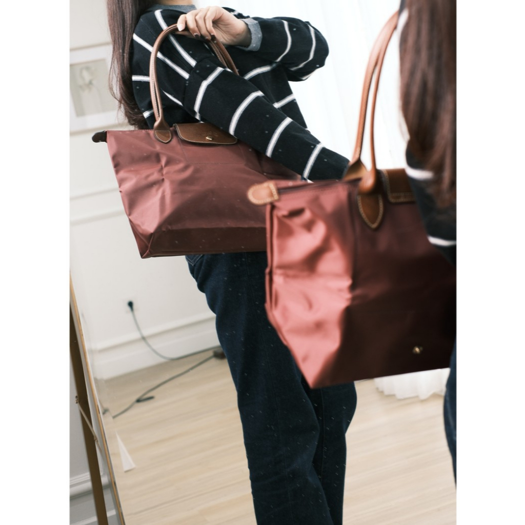 LC Foldable Nylon Tote Bag | Tas Lipat Wanita Premium | Travel & Work Bag | Size L