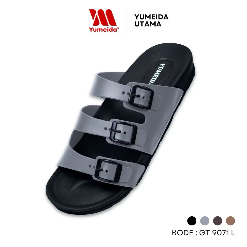 Yumeida GT-9071 L - Sandal Pria Slop Laki-Laki Karet Anti Air Sandal Yumeida tali ban 3